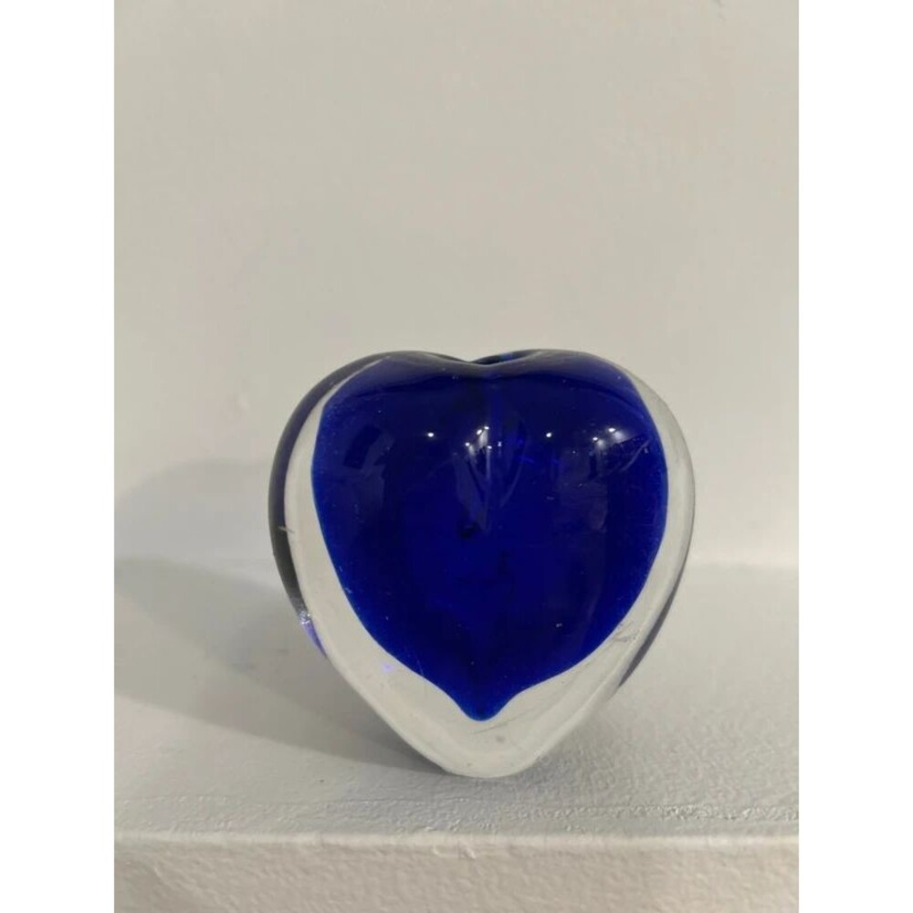 Blue Heart Vase Paperweight
